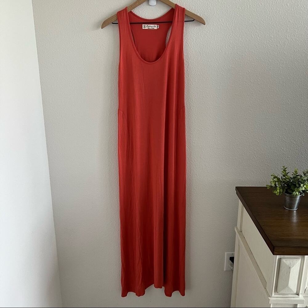 Fighting Eel Maxi Tank Dress Side Detailing Longline Stretchy Sharkbite Hem XS